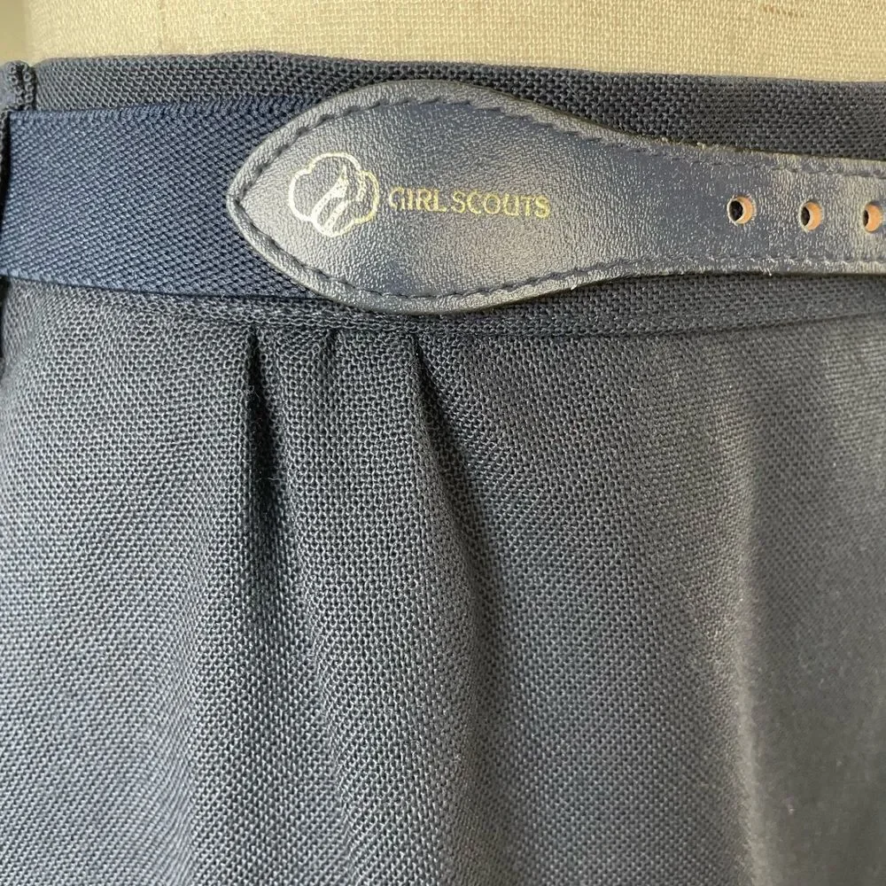 Vintage Girl Scouts Midi Skirt and Belt Size 8 EUC